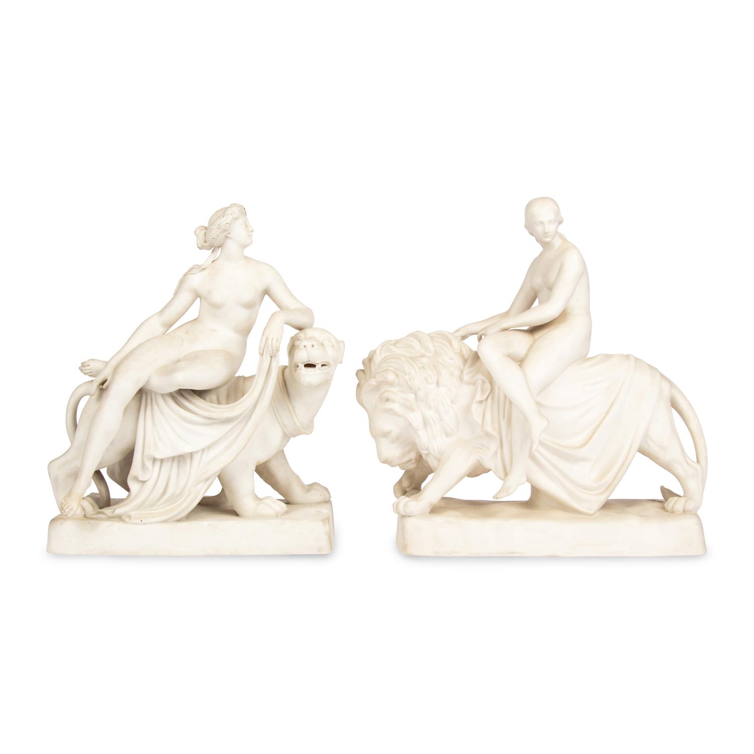 Two Minton Parian Ware Figures
