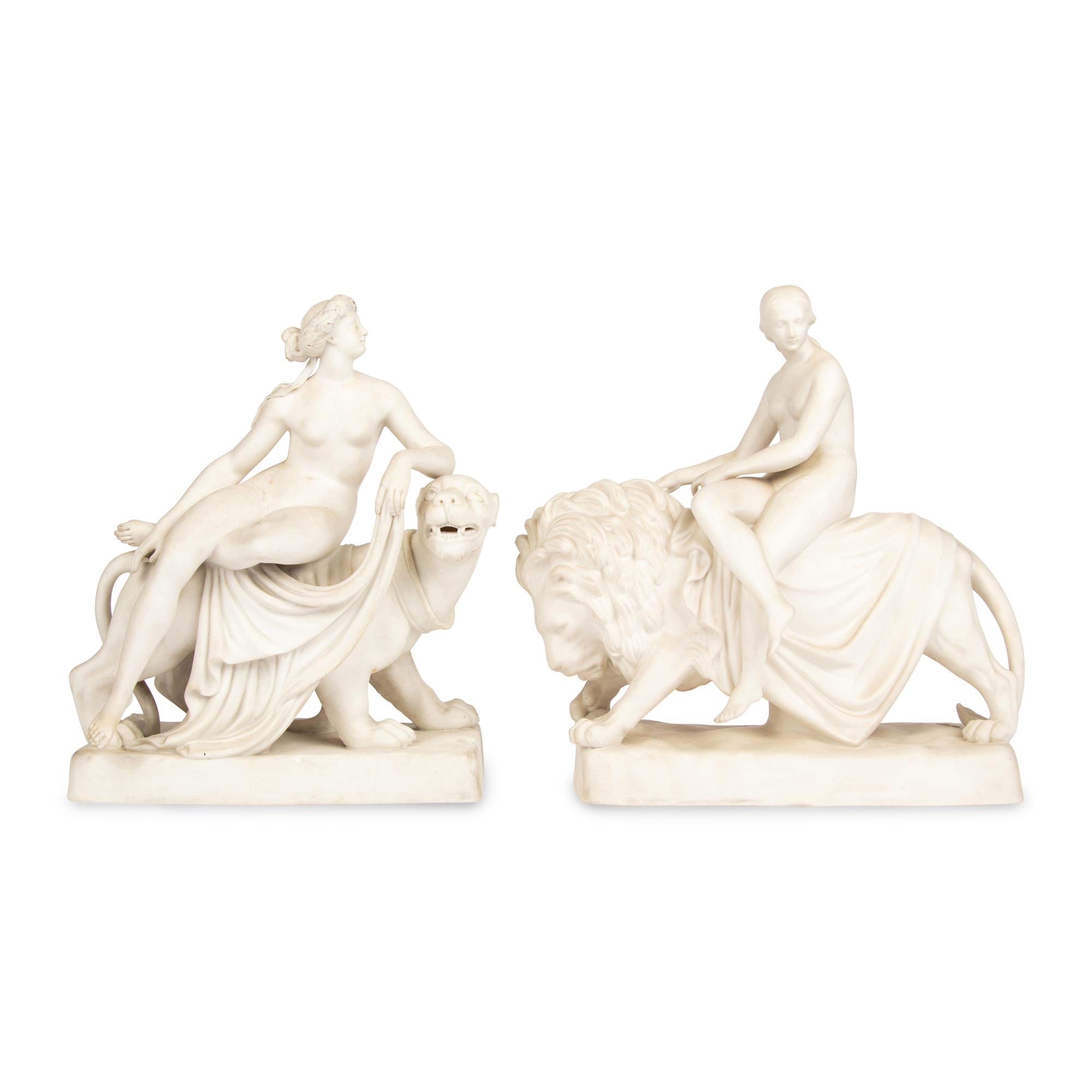 Two Minton Parian Ware Figures