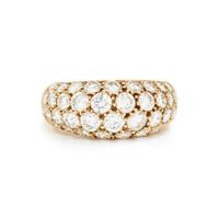 YELLOW GOLD AND DIAMOND BOMBÉ RING
