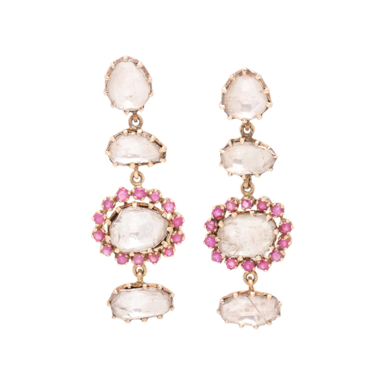 DIAMOND AND RUBY EARRINGS