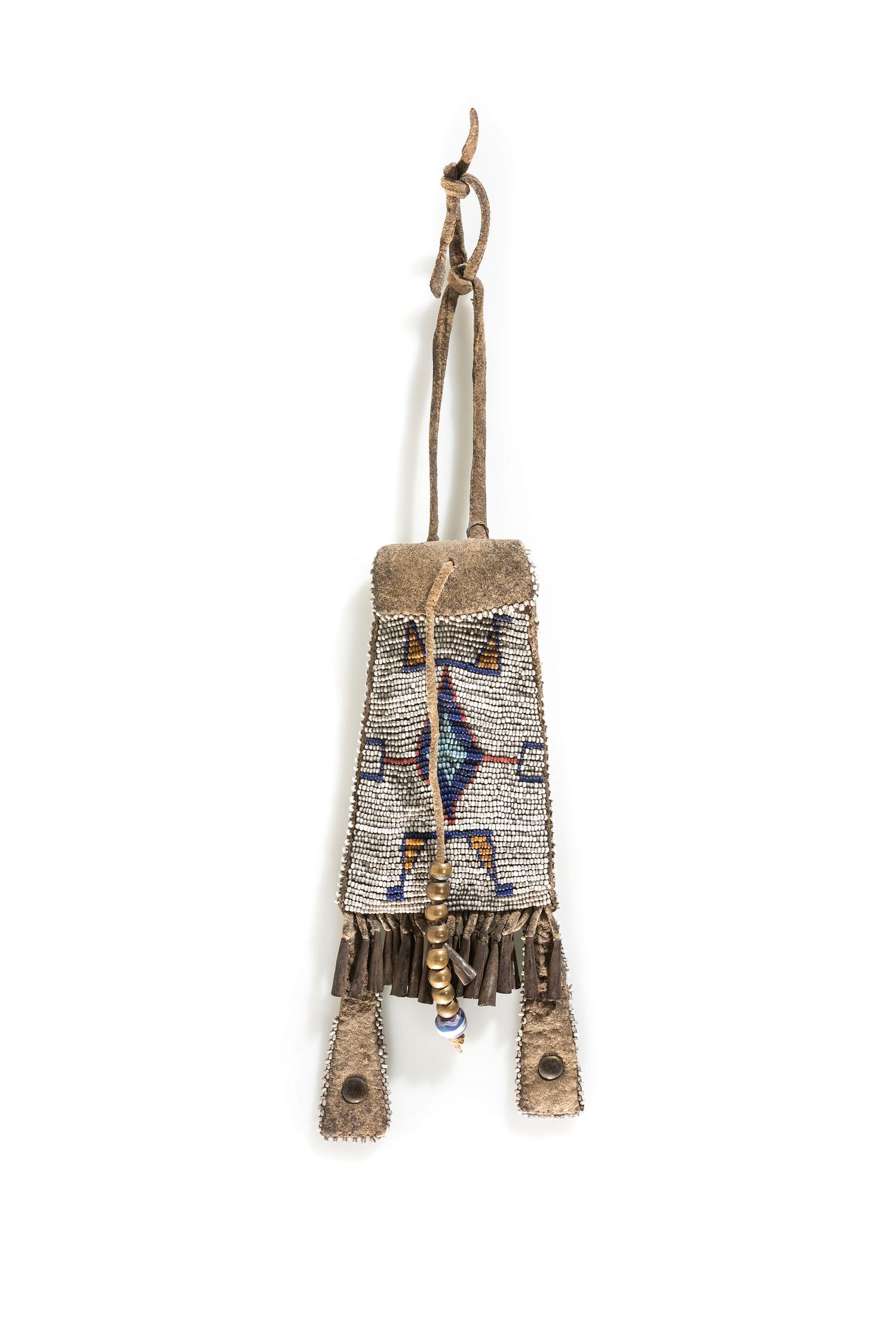 Southern Plains Beaded Buffalo Hide Strike-a-Light Bag