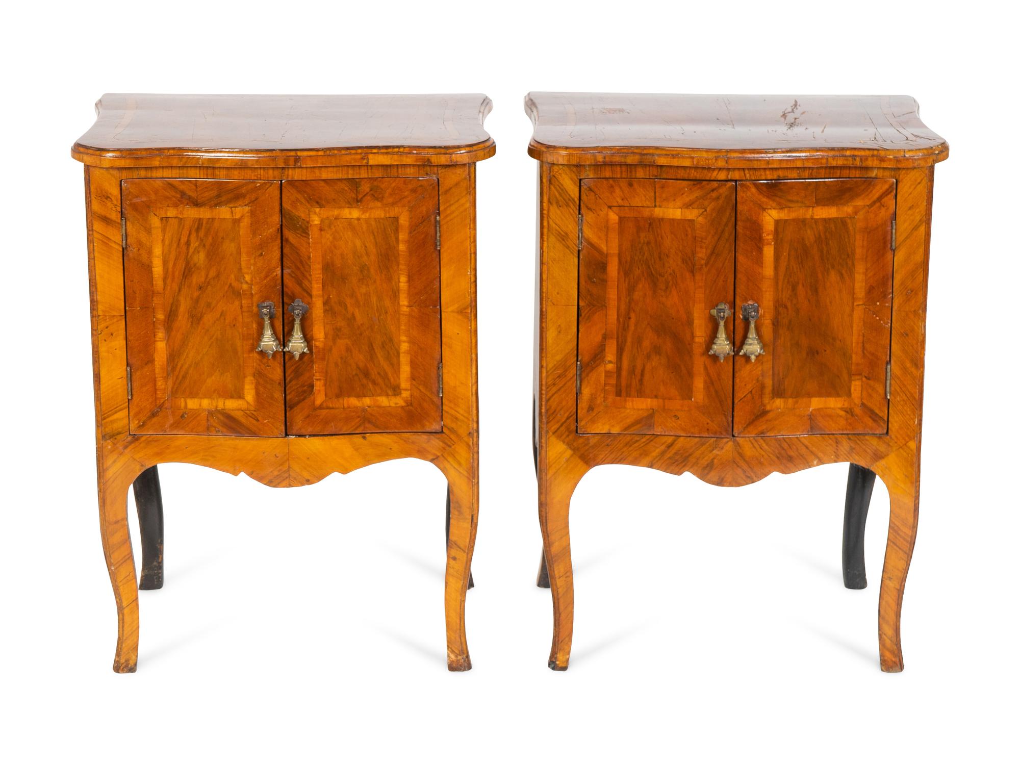 A Pair of Italian Walnut Bedside Cabinets — 19TH CENTURY