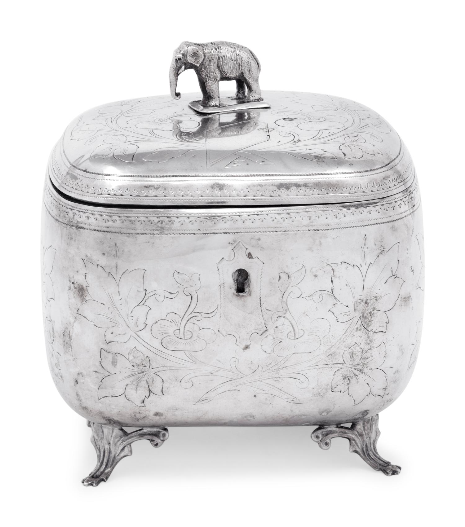 An Austrian Silver Tea Caddy