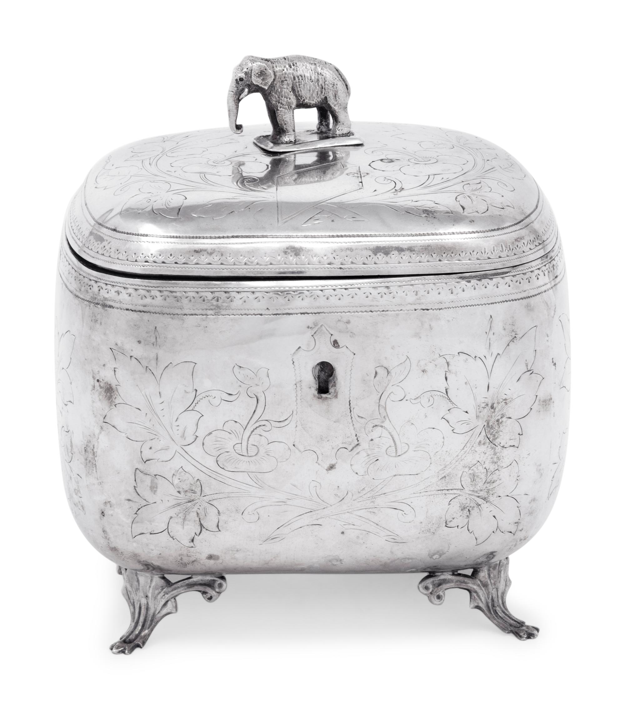 An Austrian Silver Tea Caddy