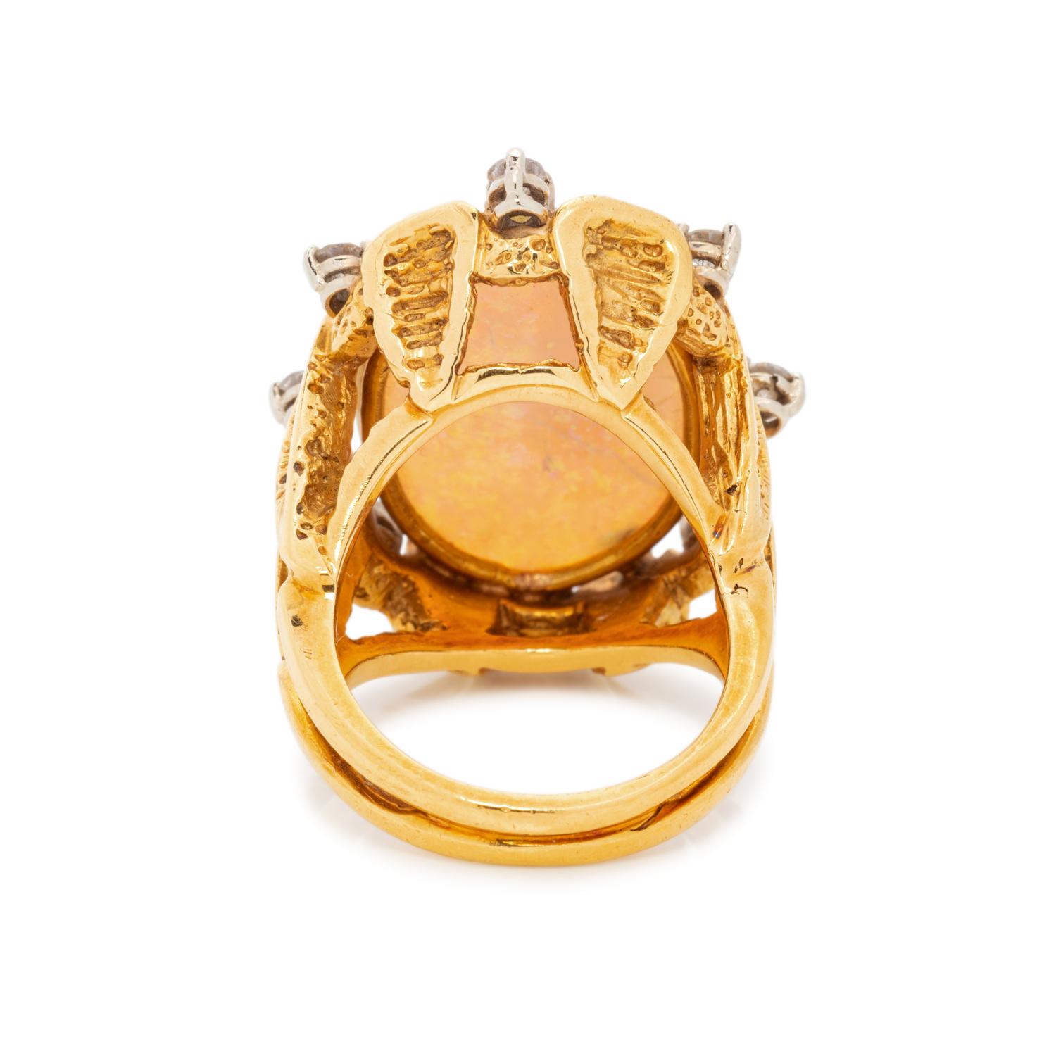 OPAL AND DIAMOND RING