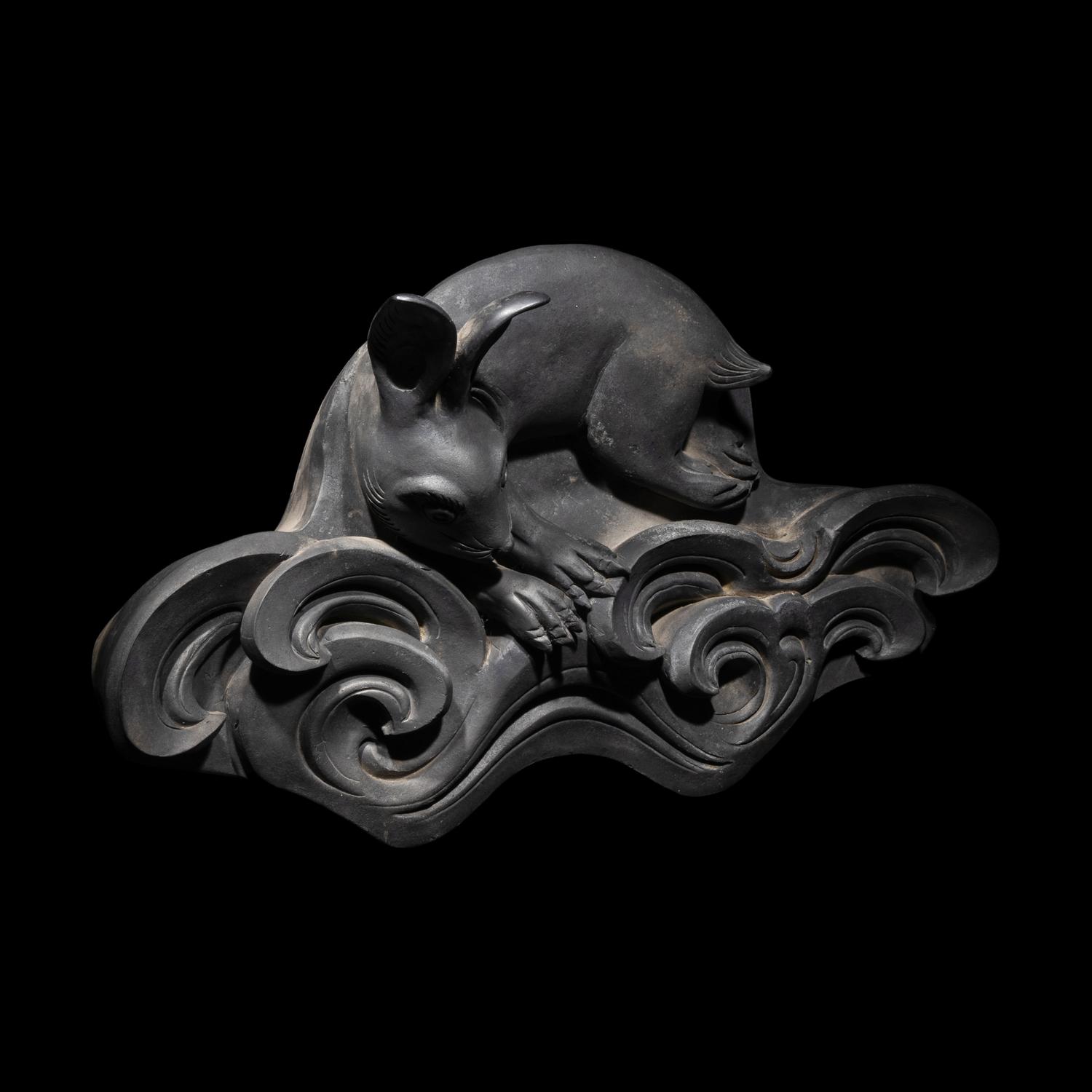 A Japanese 'Rabbit' Roof Tile, Onigawara, Edo Period