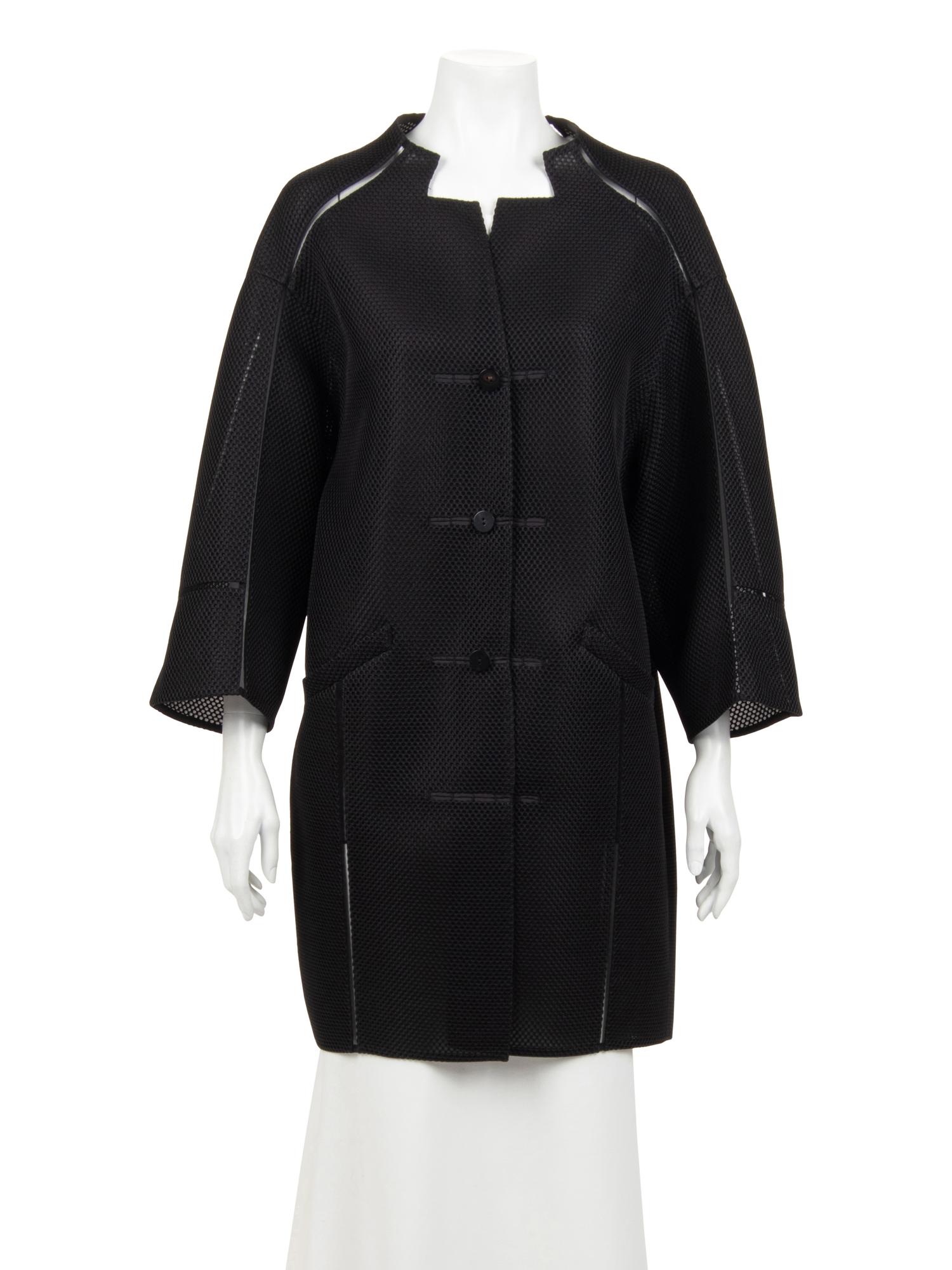Ralph Rucci Polyester Mesh Jacket with Net Inserts