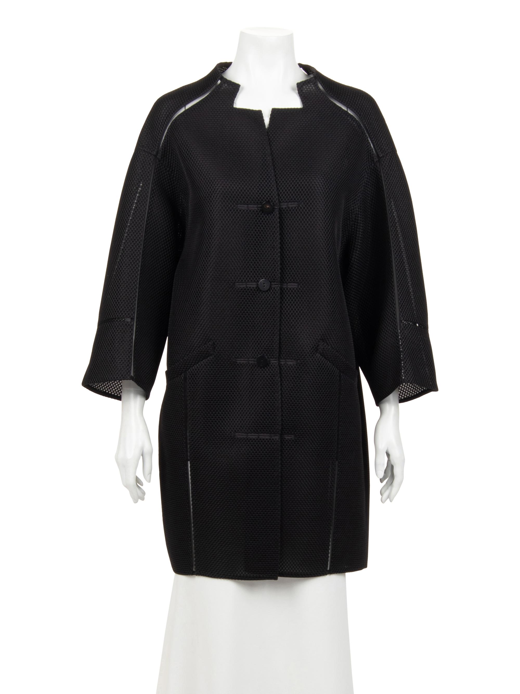 Ralph Rucci Polyester Mesh Jacket with Net Inserts