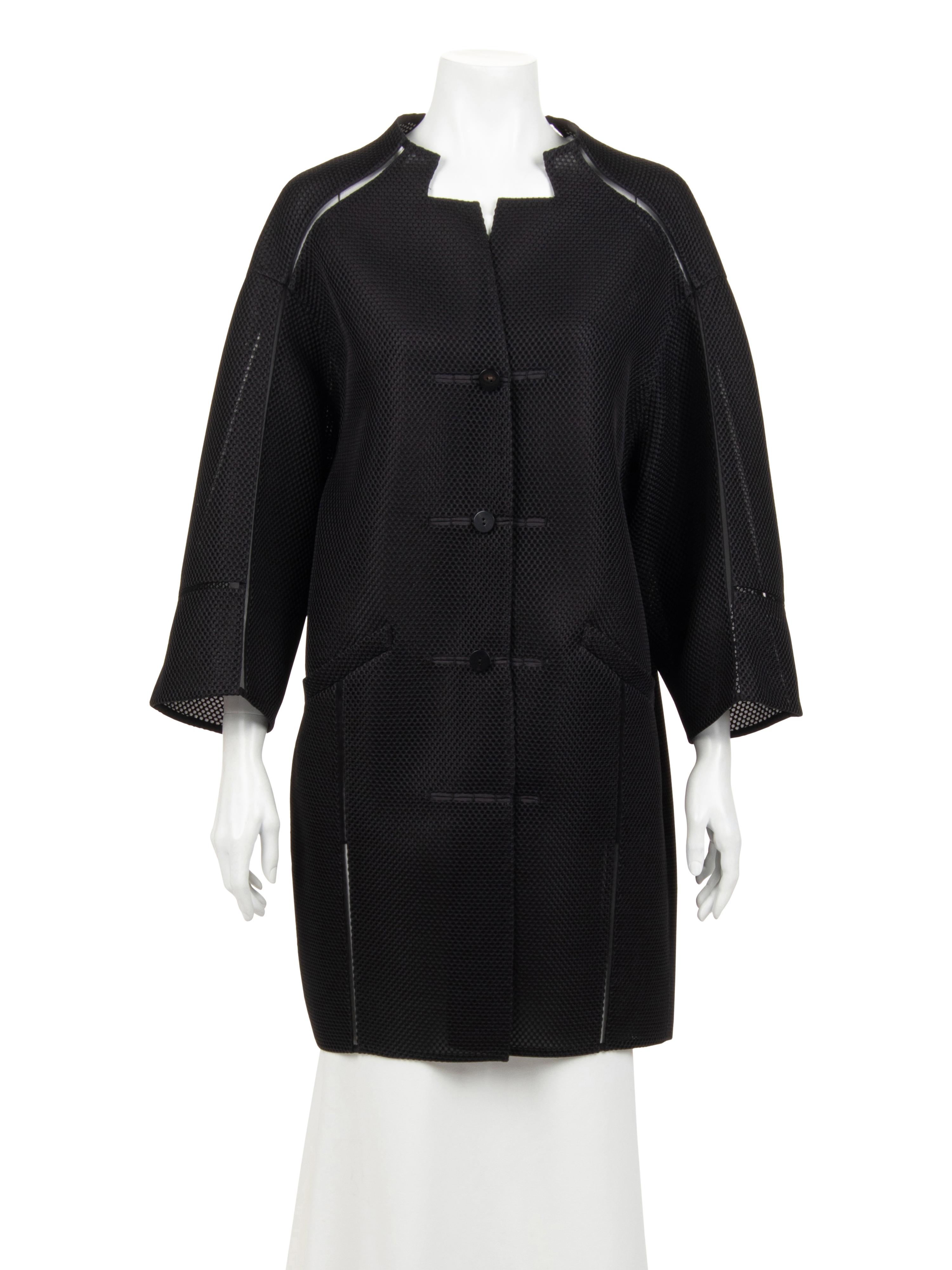 Ralph Rucci Polyester Mesh Jacket with Net Inserts