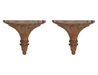 A Pair of Louis XVI Style Carved Wood Wall Brackets