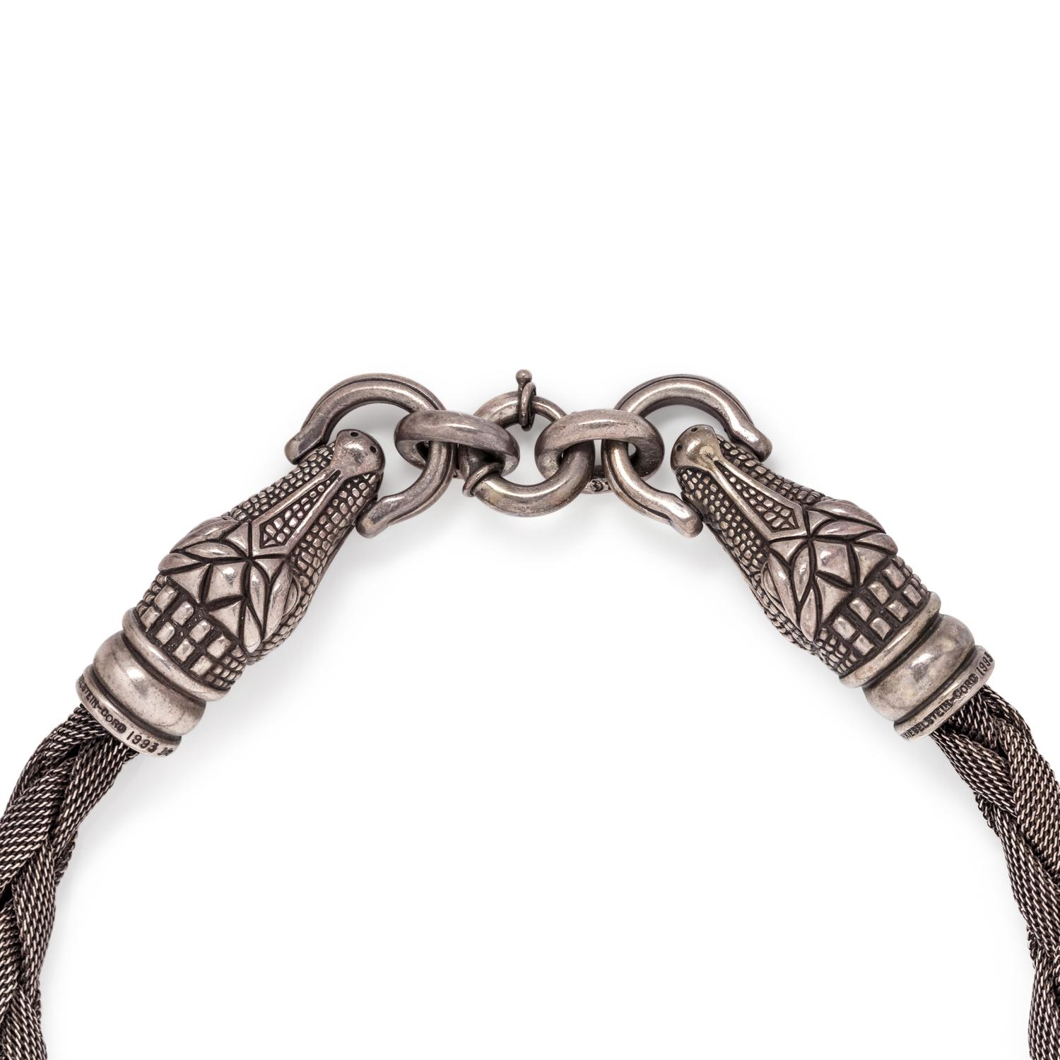 KIESELSTEIN-CORD, STERLING SILVER ALLIGATOR NECKLACE