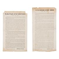 [LINCOLN-JOHNSON CAMPAIGN]. EVANS, Estwick (1787-1866). A pair of broadsides related to the 1864 presidential election, comprising: