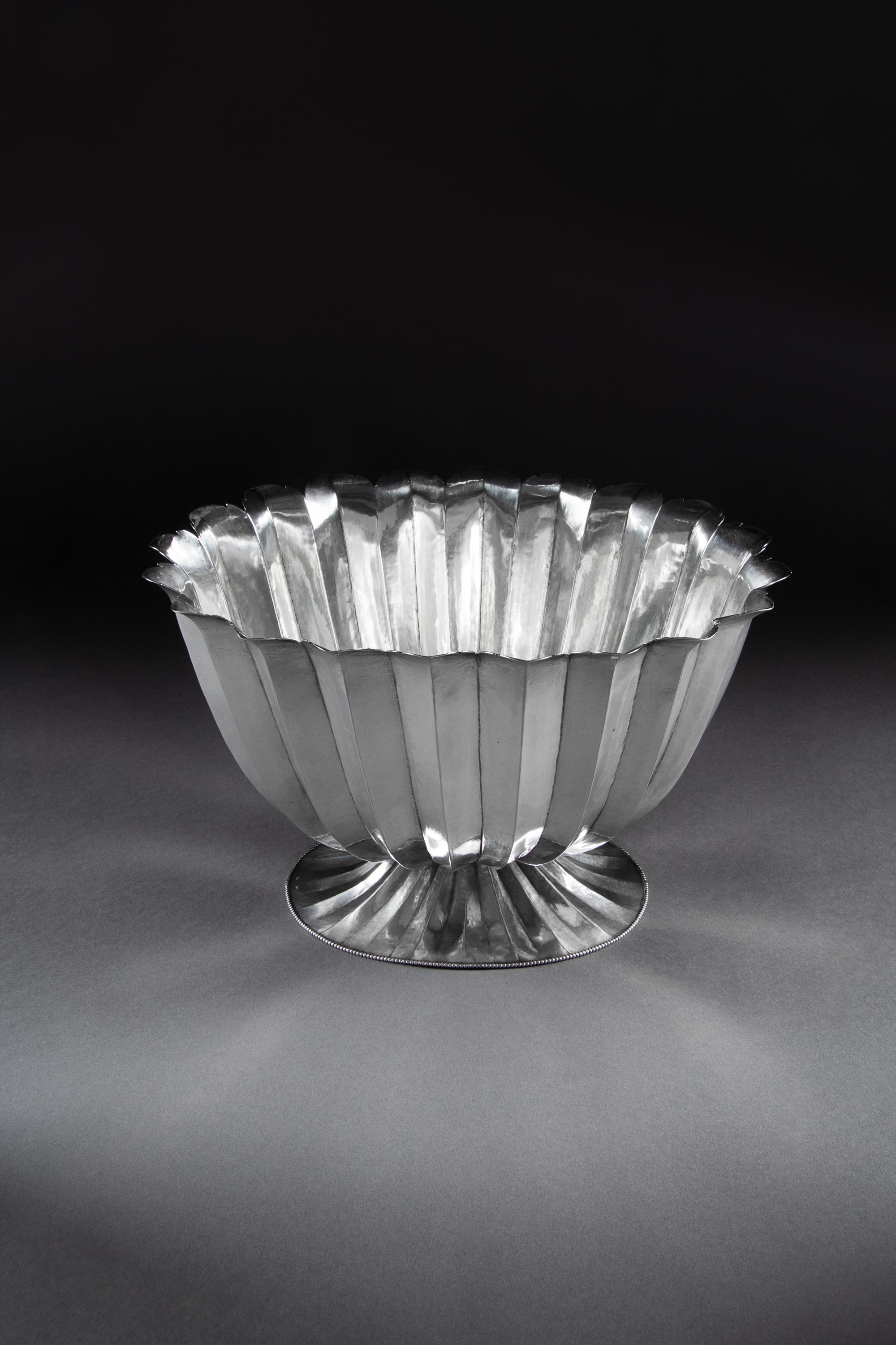 A Vienna Secessionist Silver Footed Bowl, Designed by Dagobert Peche, Executed by Wiener Werkstatte, Vienna, First Quarter 20th Century