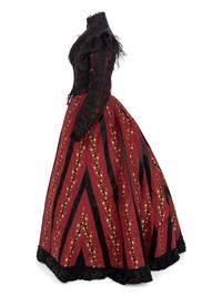 Two-Piece Striped Silk Evening Dress, 1890s