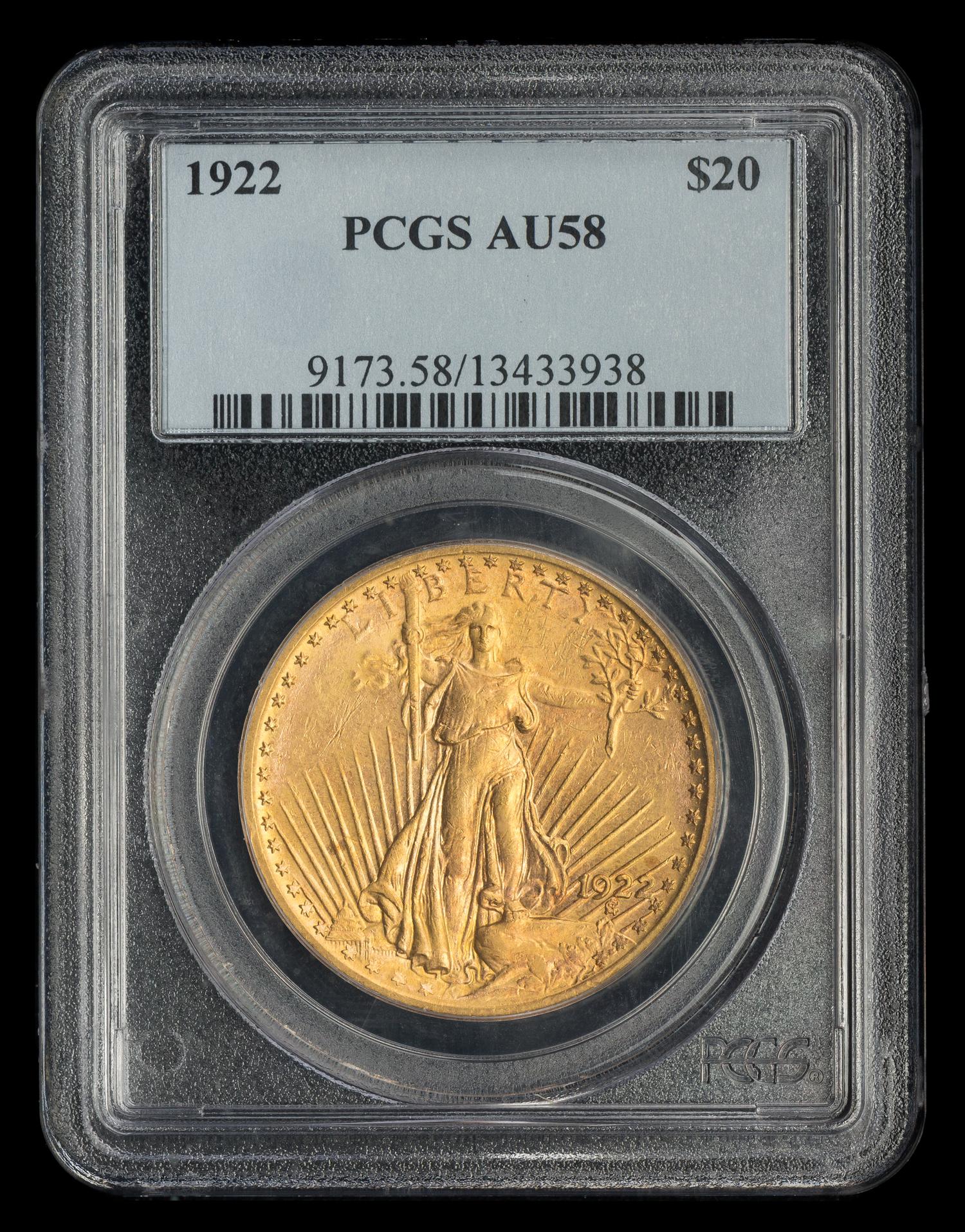 A United States 1922 St. Gaudens $20 Gold Coin