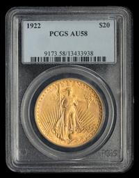 A United States 1922 St. Gaudens $20 Gold Coin