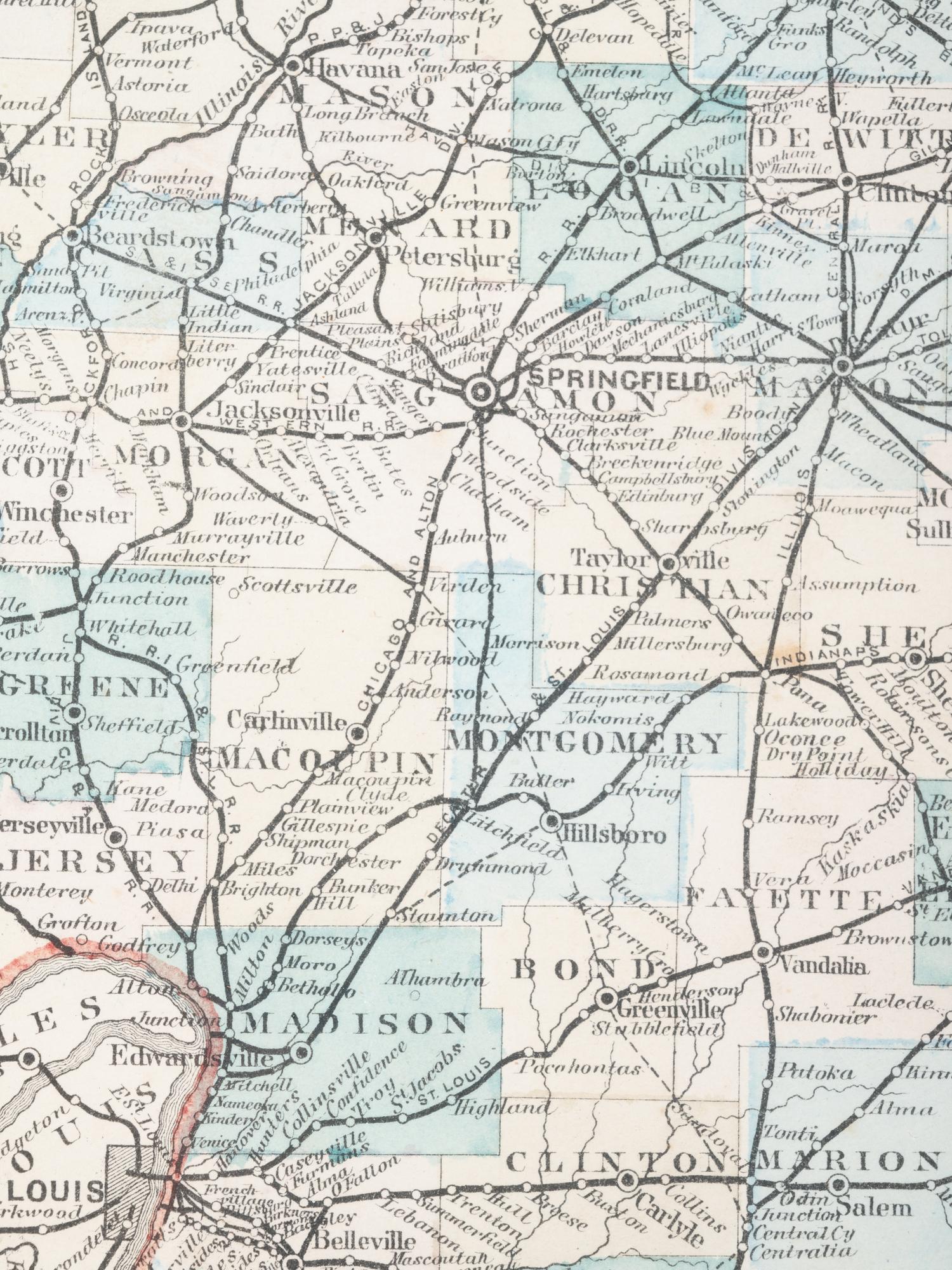 Official Road Map of Illinois. Chicago: Warner & Beers, N.d. Plate 11. 25 ¾ x 23 ¾ in. Matted and framed.