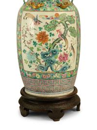 A Pair of Large Chinese Famille Verte Porcelain Vases