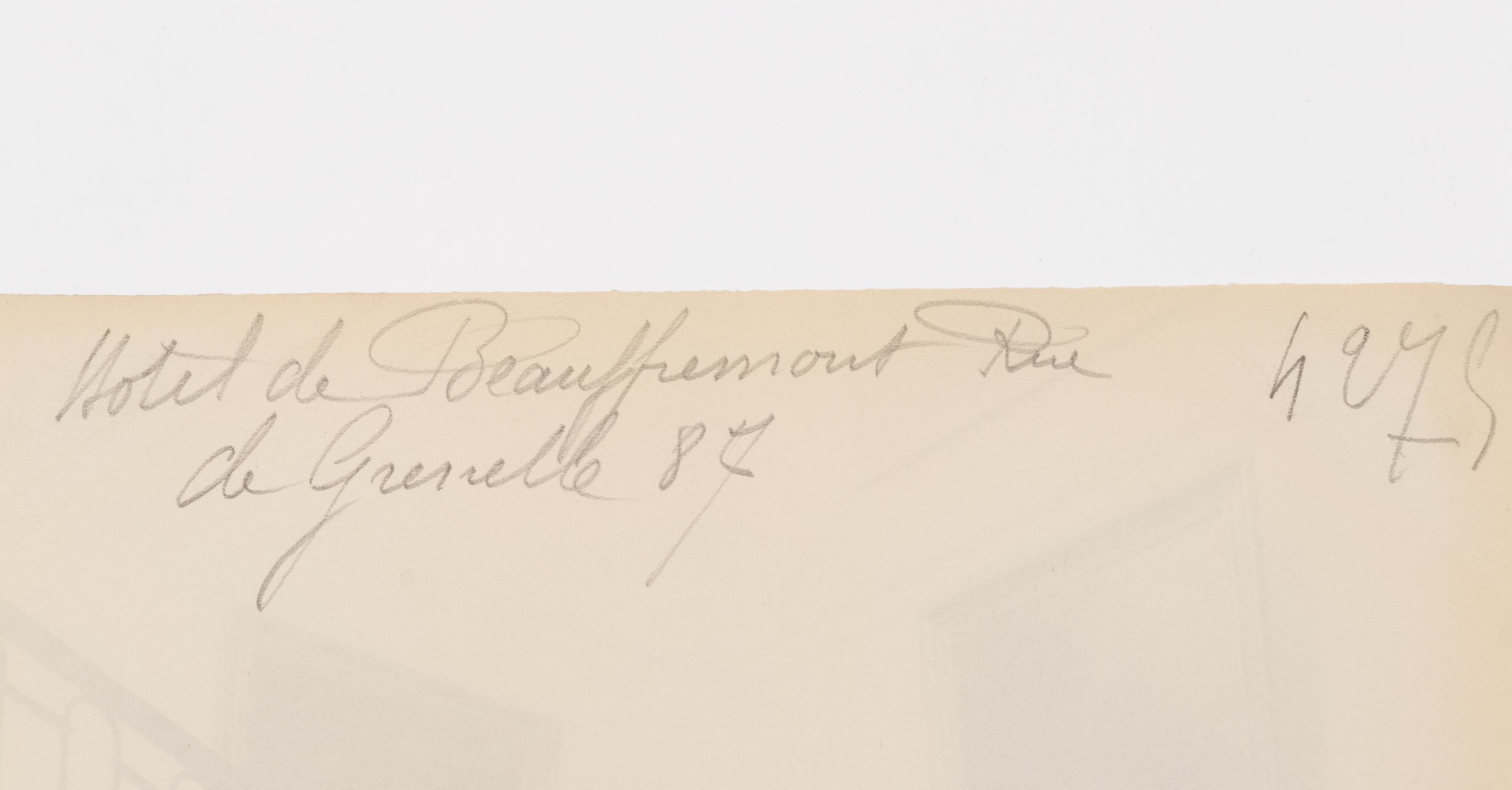 A group of three photographs ( Escalier, rue Beautreilles 7, 1904 (4e arr) , 1903-1904; Hôtel de Beauffremont, rue de Grenelle 87 , 1901; Hôtel de Grancry, 83 rue Richelieu , 1907)