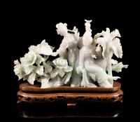 An Apple Green and Celadon Jadeite Carving Height 5 inches. — 20TH CENTURY