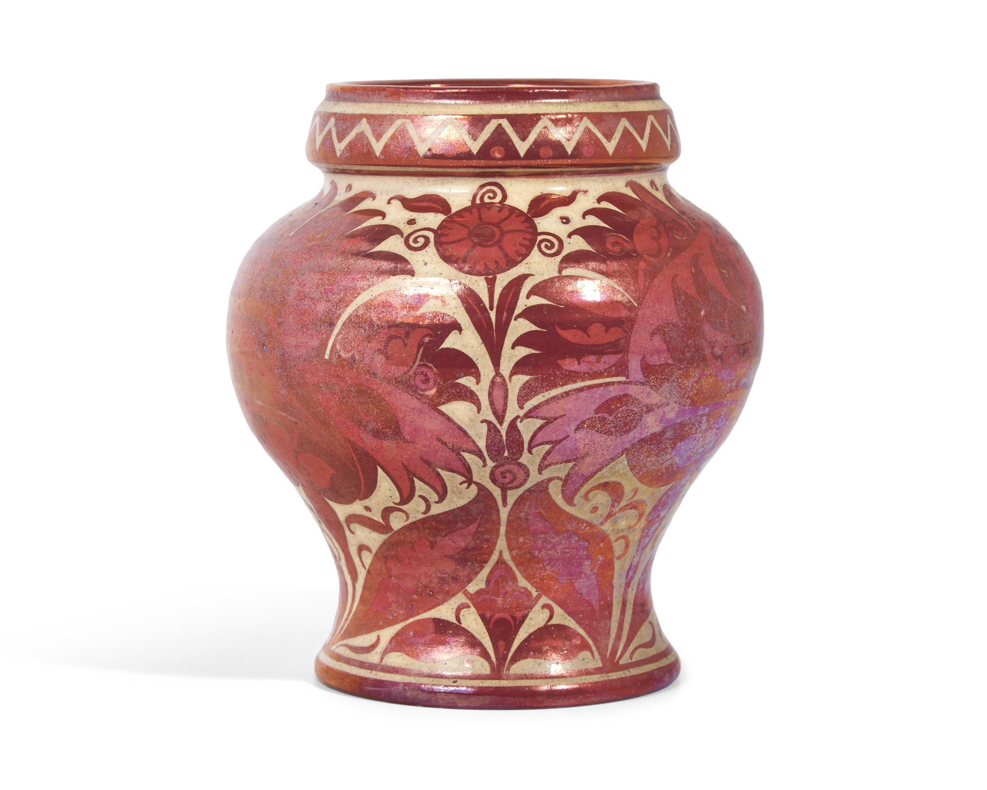 A Frederick Passenger for Bushey Heath Pottery Lustreware Vase in the Manner of William de Morgan