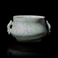 A Chinese Guan- Style Censer — 仿官窯雙魚耳爐