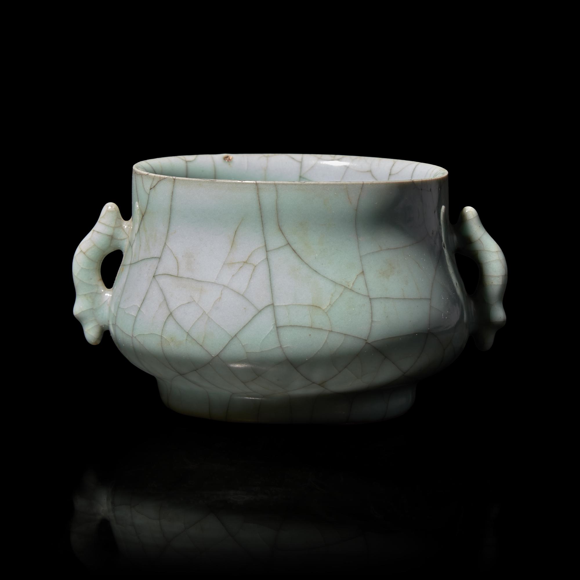A Chinese Guan- Style Censer — 仿官窯雙魚耳爐
