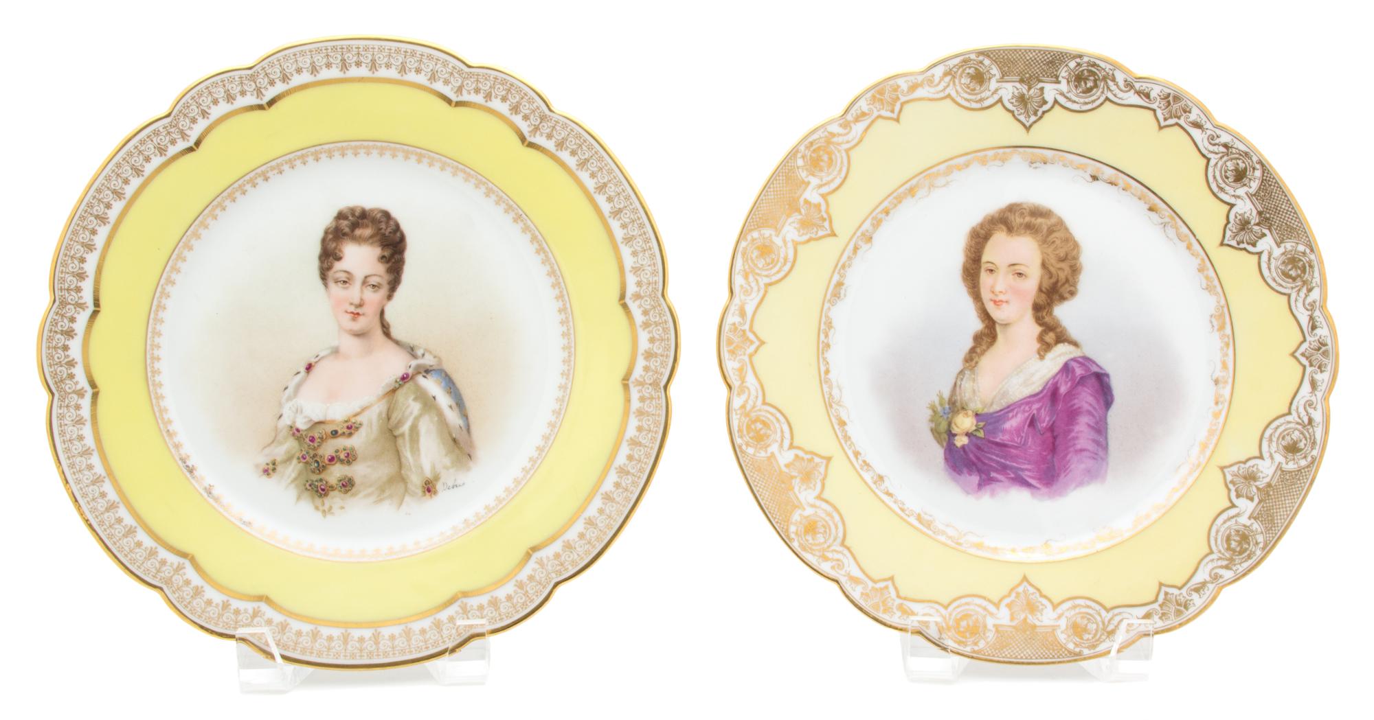 Four Sevres Porcelain Transfer Printed Portrait Plates Diameter of largest 9 1/2 inches. — 19TH CENTURY