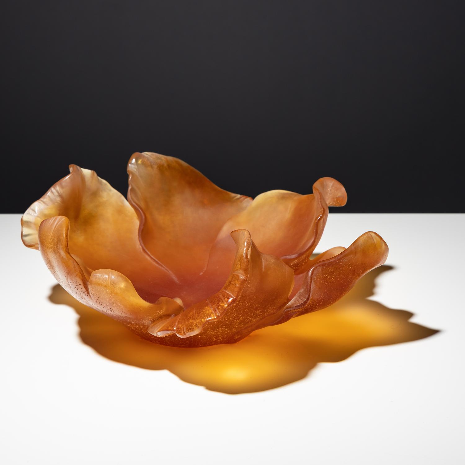Amber tulip bowl