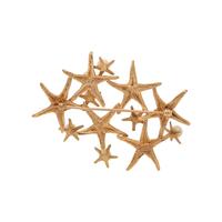 CELLINO, YELLOW GOLD AND CORAL STARFISH BROOCH