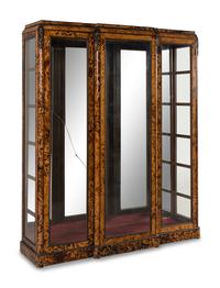 A French Faux Tortoiseshell Vitrine Cabinet