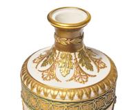 Two Wedgwood Parcel-Gilt and Bronzed Queen's Ware Vases