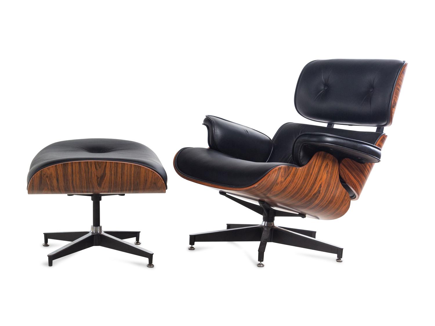 An Eames Style Lounge Chair and Ottoman