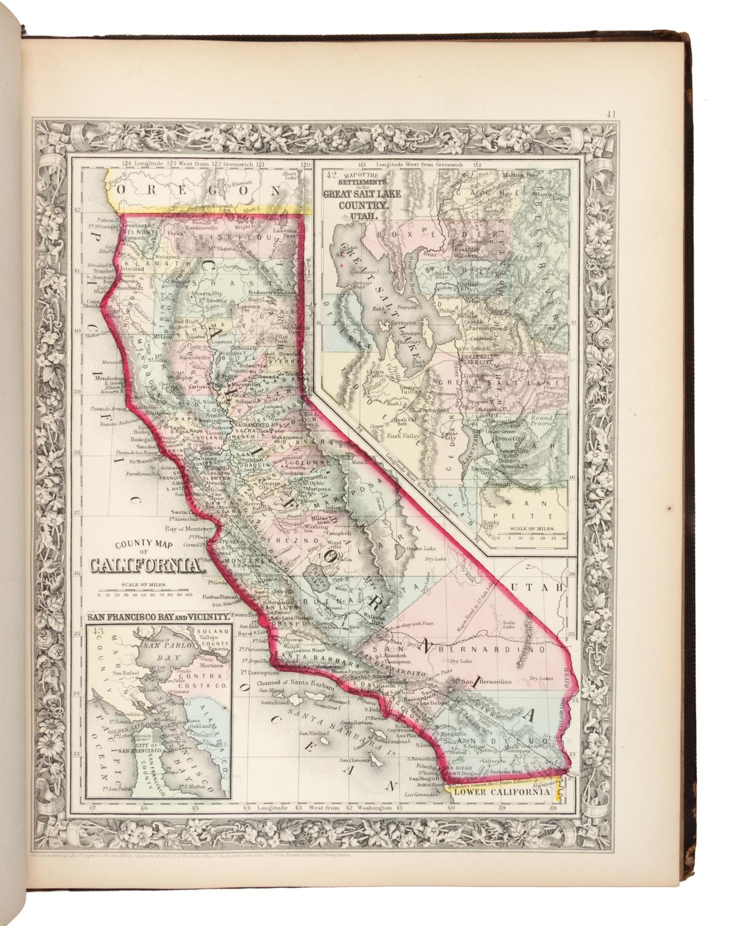 MITCHELL, Samuel Augustus (1792-1868). Mitchell's New General Atlas. Philadelphia: S. Augustus Mitchell, 1862.