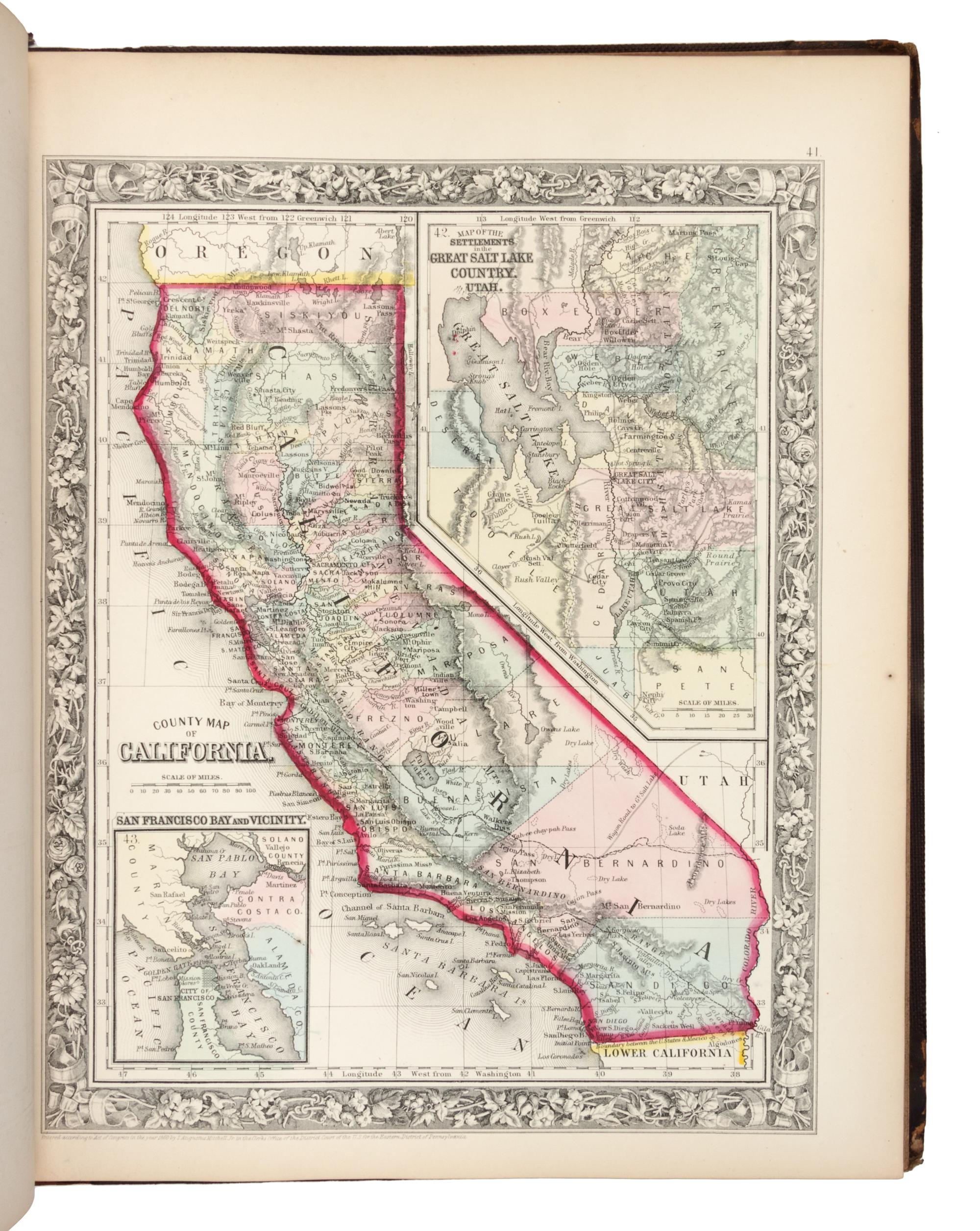 MITCHELL, Samuel Augustus (1792-1868). Mitchell's New General Atlas. Philadelphia: S. Augustus Mitchell, 1862.