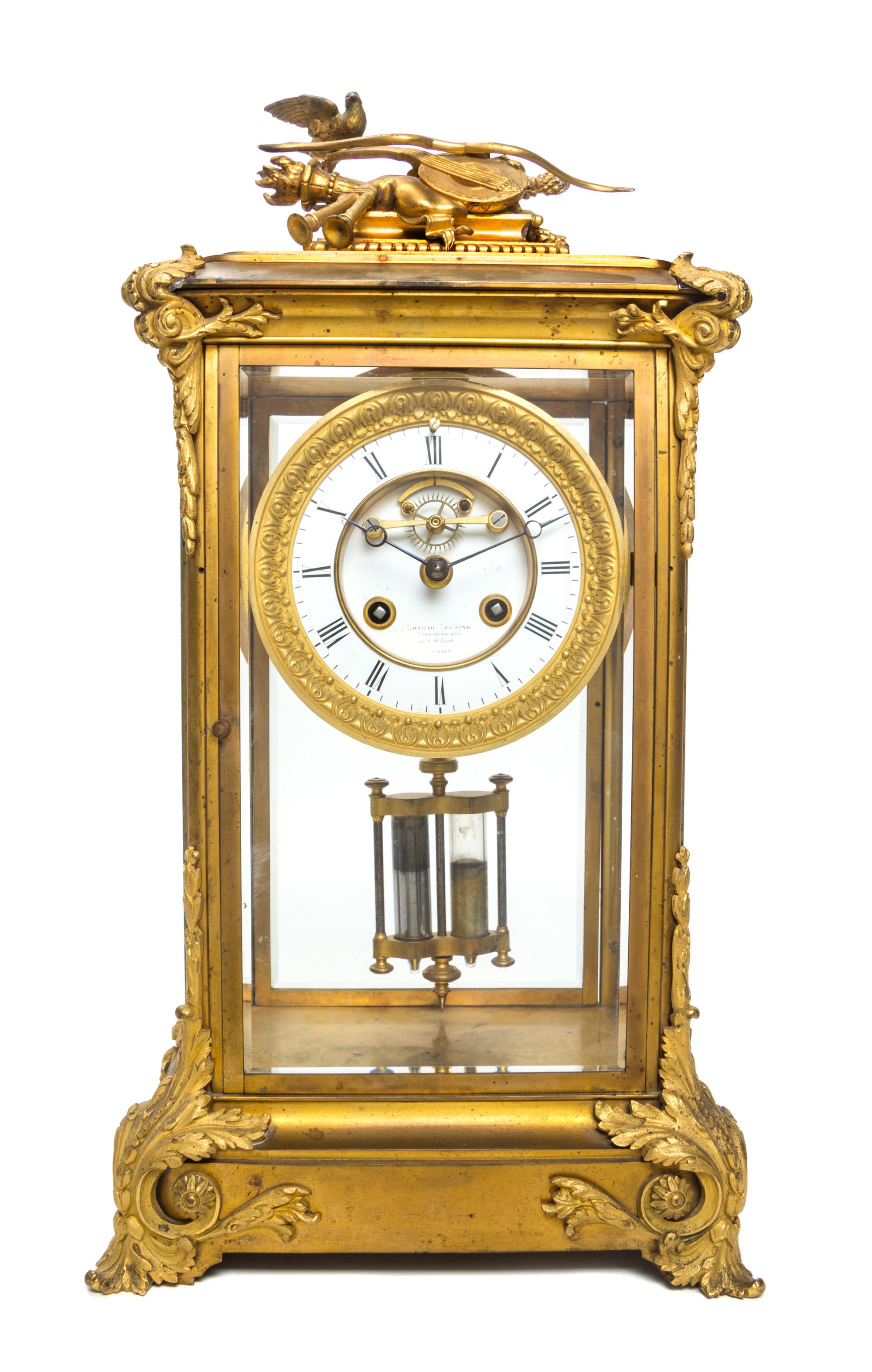 A German Gilt Bronze Regulator Clock Height 18 1/4 inches. — CONRAD FELSING, BERLIN, 19TH/20TH CENTURY