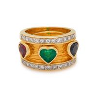 YELLOW GOLD, MULTIGEM AND DIAMOND RING