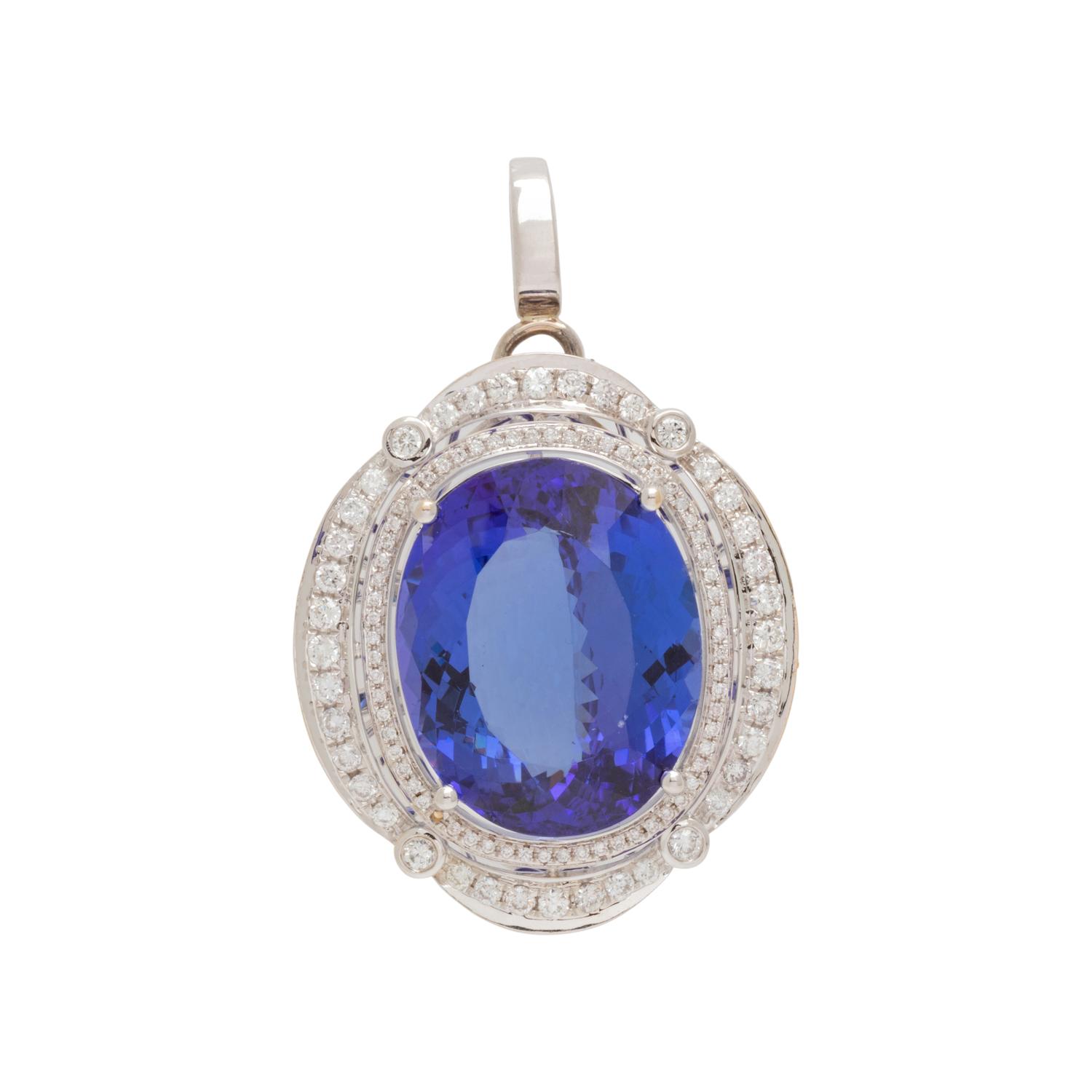 TANZANITE AND DIAMOND PENDANT