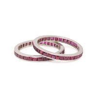 PAIR OF RUBY ETERNITY BANDS