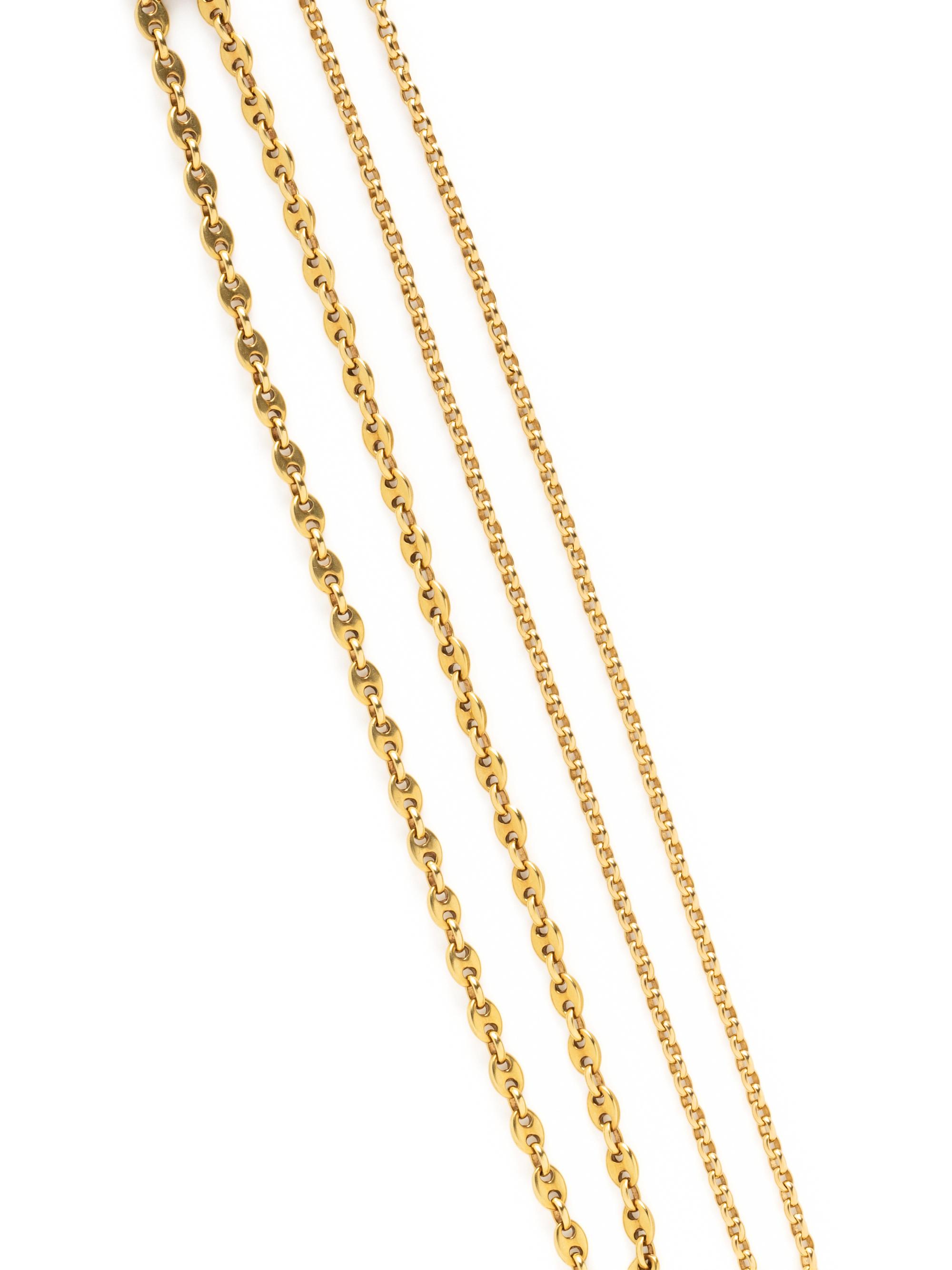 COLLECTION OF YELLOW GOLD CHAINS