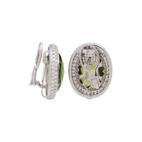 PERIDOT AND DIAMOND EARRINGS