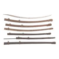 Group of Loose Metal Sword Scabbards & A Saber Blade