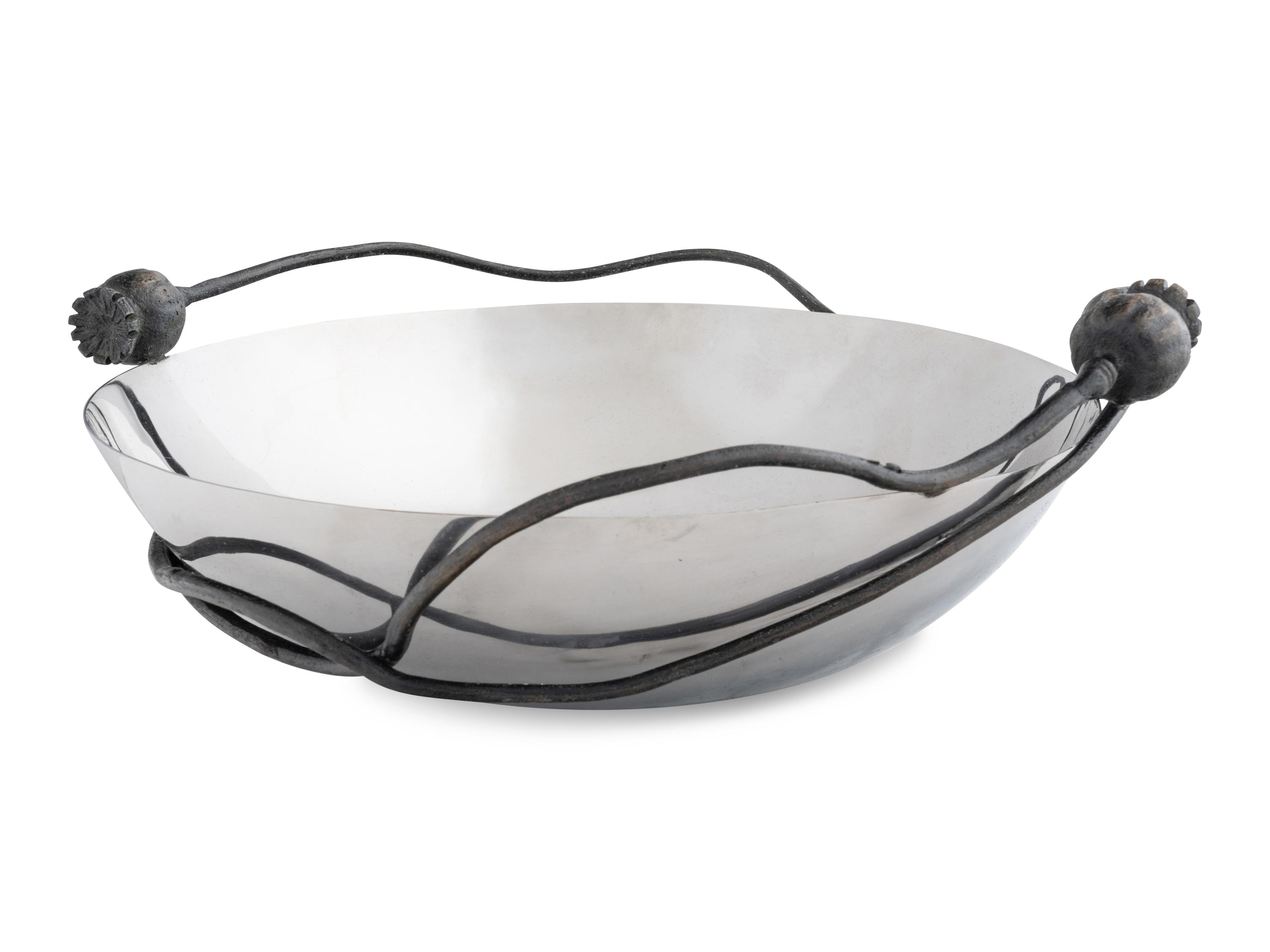 A Michael Aram Stainless Steel and Patinated Bronze Bowl