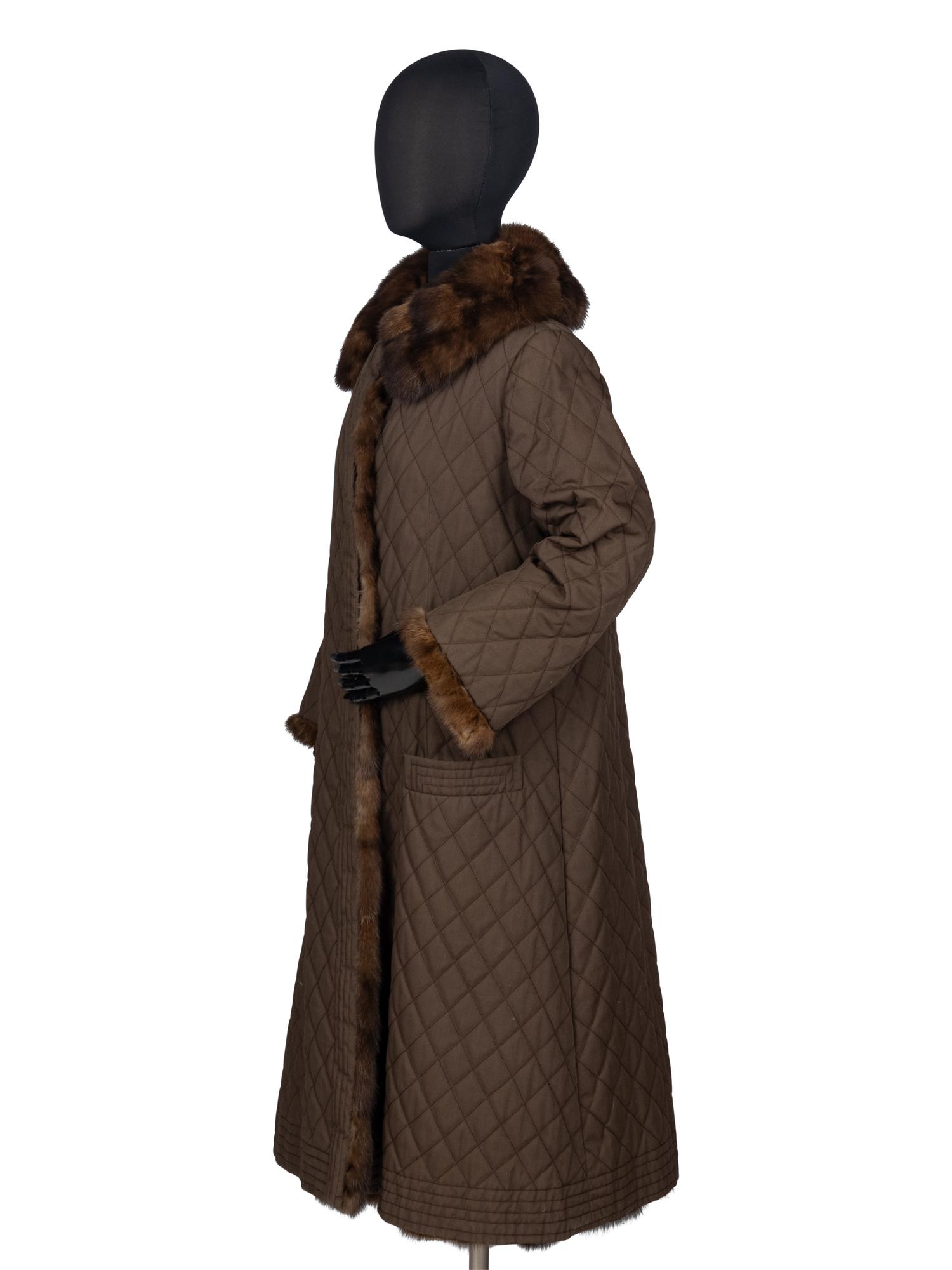 Maximilian Sable-Lined Quilted Coat