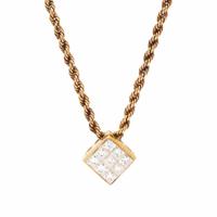 Diamond and Yellow Gold Pendant Necklace