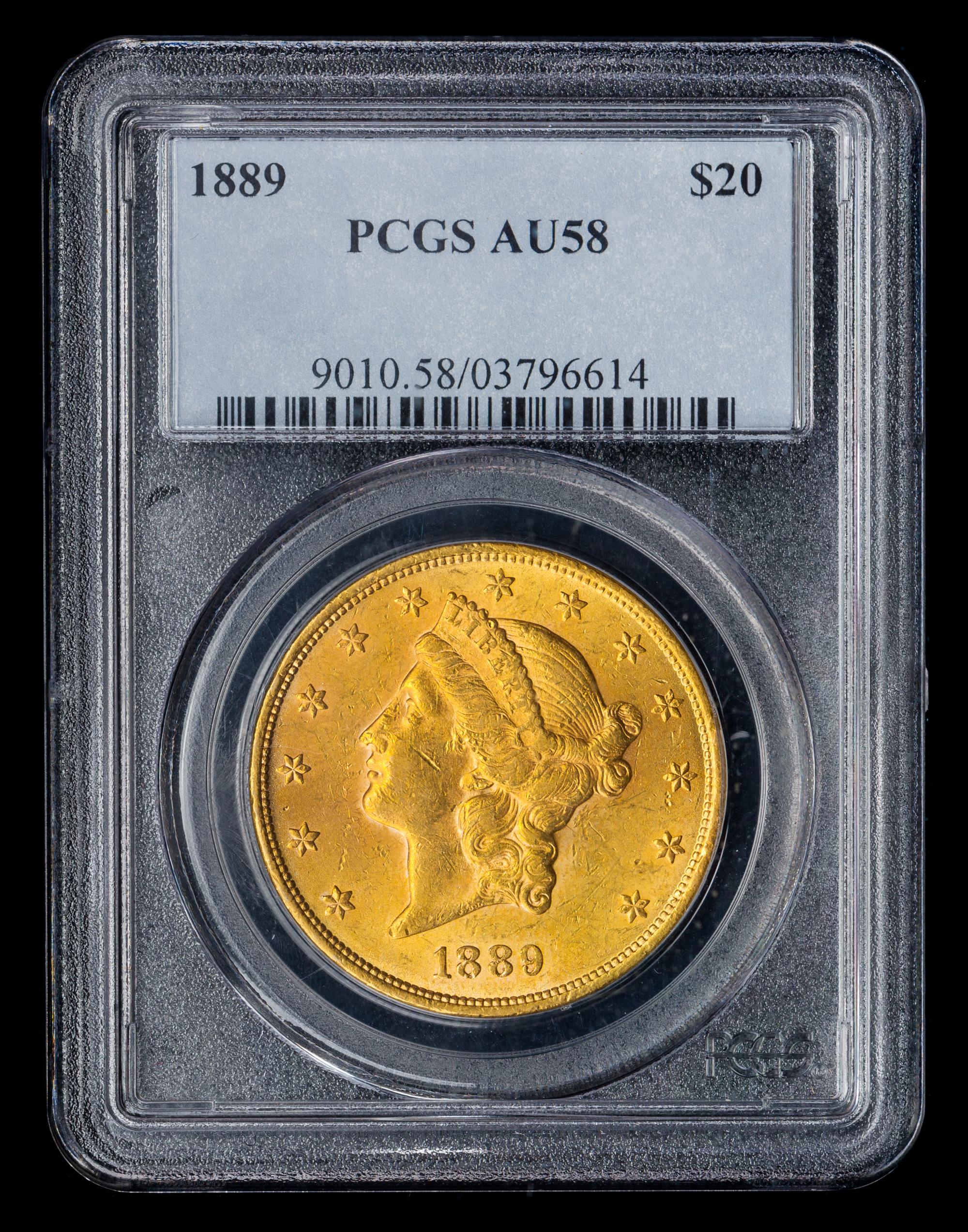 A United States 1889 Liberty Head $20 Gold Coin