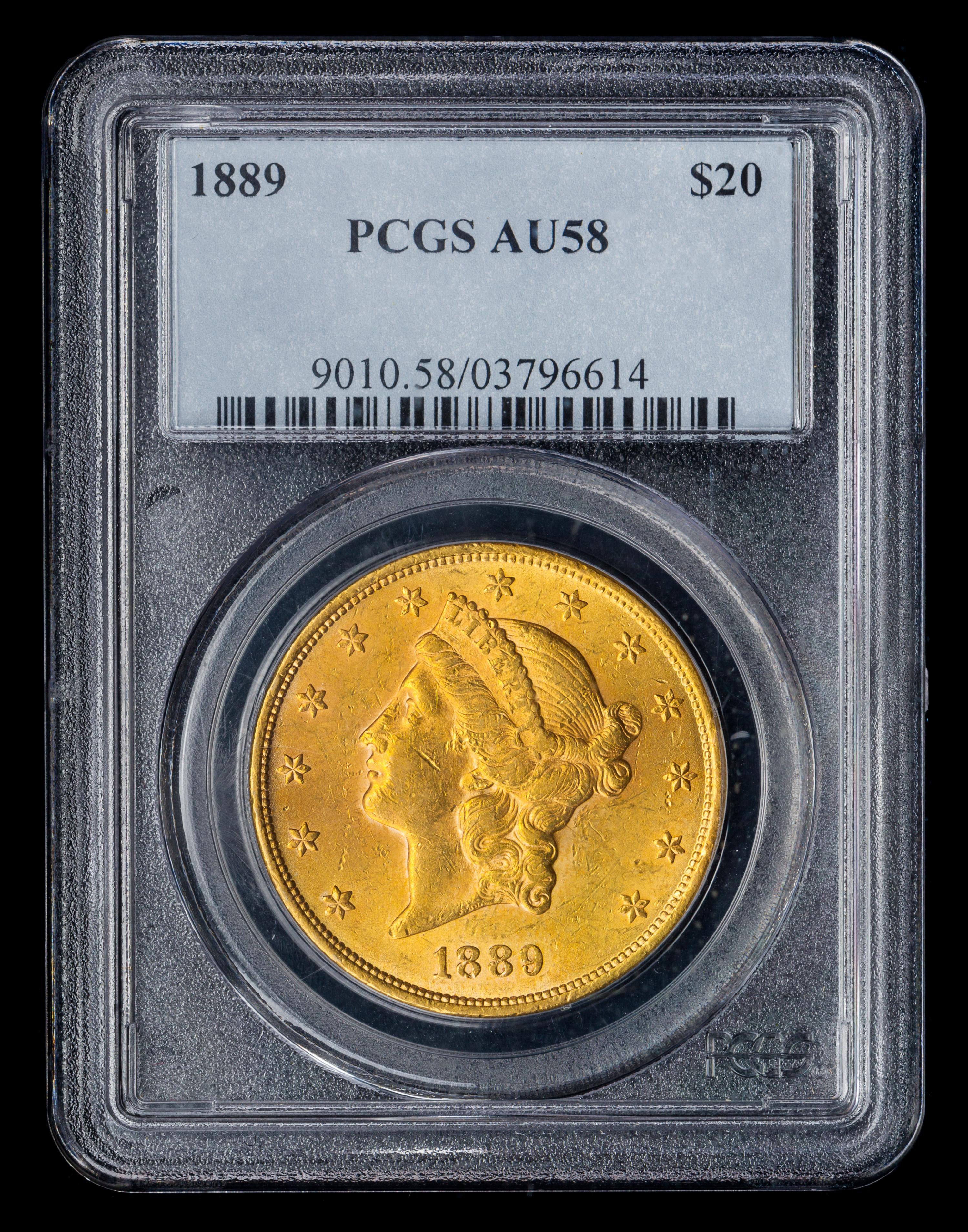 A United States 1889 Liberty Head $20 Gold Coin