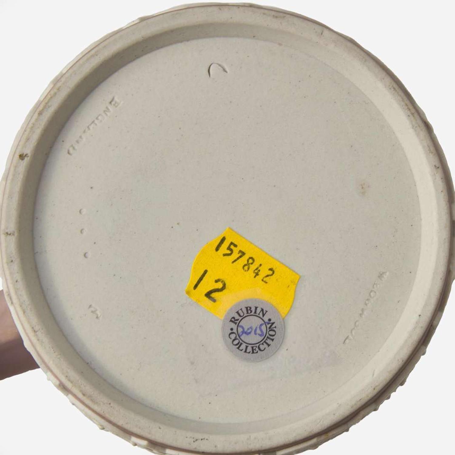 A Wedgwood Harry Barnard (1862-1933) Designed Lilac Dip Jasper Motto Mug UK, circa 1900