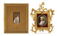 Two Continental Porcelain Plaques, Height of first overall 7 1/2 inches.