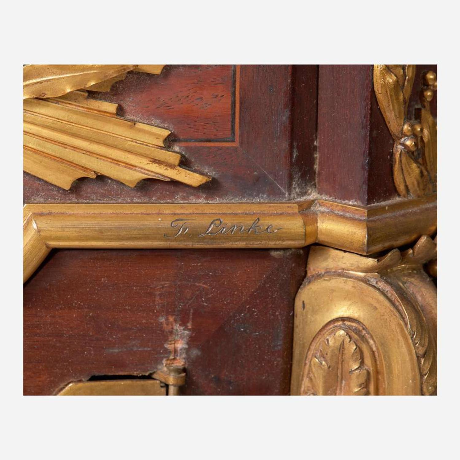 A Louis XVI style gilt-bronze mounted mahogany pedestal regulator clock François Linke (French, 1855-1946), with works by Dufaud, Paris, France, 1902-1910
